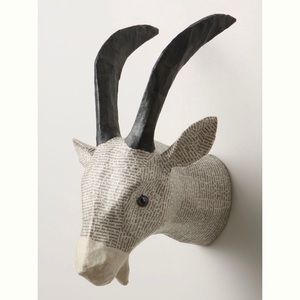 Anthropologie papier-mâché gazelle bust